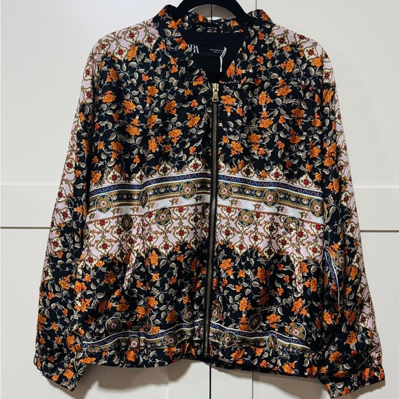 Zara Bohemian Floral Tapestry Print Bomber Jacket - Picture 3 of 4